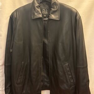Jos. A. Bank Men's Sleek Black Leather Jacket